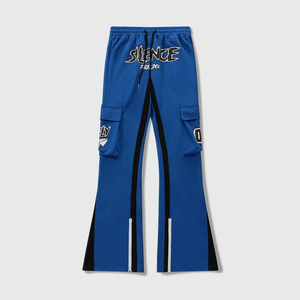 Men Flare Sweatpants Wide Leg <b>Trousers</b> Soft Cotton Casual <b>Jogger</b> Pants Fashion Streetwear Wholesale Custom Clothing - Product Image 1