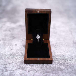 Best Selling Portable Wooden <b>Ring</b> Holder Case with Soft Interior for <b>Proposal</b> Wedding and Travel Protection Available For Sale - Product Image 4