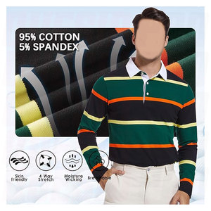 Camiseta de Rugby Personalizada para Hombre, Negra y Verde, Sudadera Polo para Hombre, Bordado, Serigrafía, Camiseta de Manga Larga, Camisetas Polo a Rayas - Product Image 5