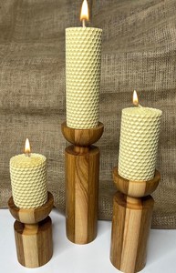 Candelabros de Madera Hechos a Mano, Portavelas de Madera Artesanales, Decoración Rústica para Mesa, Decoración Escandinava para el Hogar, Centro de Mesa para Bodas - Product Image 4