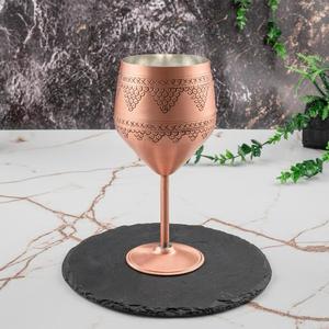 Copas de Vino Tinto de Diseño HASAN CRAFT, Copas de Metal Ligeras y Elegantes con Tallo Metálico - Product Image 3