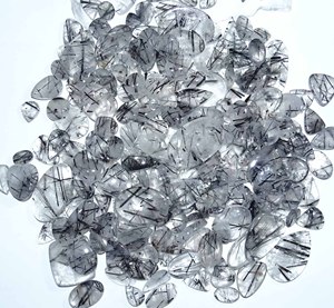 High Quality Black Rutile Quartz Loose Gemstone Natural Cabochon Mix Size Shape Bulk Lot Healing Crystal for Jewelry Making - Product Image 1