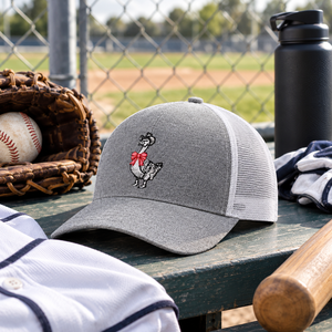Gorra de béisbol de malla bicolor al por mayor, gorra trucker gris y blanca, gorra deportiva ajustable para exteriores, bordado personalizado OEM - Product Image 3
