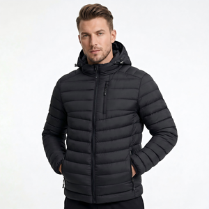 Blouson d'hiver unisexe de haute qualité, à capuche, thermique, coupe ample, matelassé, chaud, avec empiècements frontaux, ODM, pour marque privée, en gros - Product Image 5