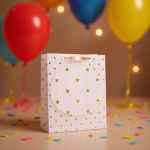 Borsa regalo Iln con stampa stella dorata taglia S per feste - Product Image 2