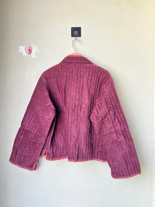 Handmade Velvet Suzani Kimono <b>Jacket</b> Eye Embroidery | Eco-Friendly Breathable Anti-Wrinkle Quilted 100% Cotton O-Neck Boho - Product Image 5