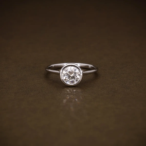 <b>Women</b> Round Brilliant Lab Grown Diamond Bezel <b>Set</b> Engagement <b>Ring</b> VVS2 Certified Solitaire Diamond Wedding <b>Ring</b> Fine - Product Image 1
