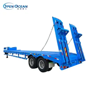 2 trục 80 tấn 100 tấn Heavy Duty cổ ngỗng phẳng/thấp loader/lowbed/lowboy thấp giường Trailer xe tải bán trailers