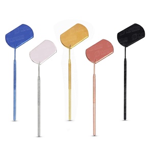 Best Selling Personalized <b>Handheld</b> Stainless Steel Eyelash <b>Mirrors</b> Square Shape Grafting Tools for Women With Logo - Product Image 3
