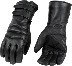 Gants de moto pour homme Samroz Sports - Cuir noir - Product Image 1