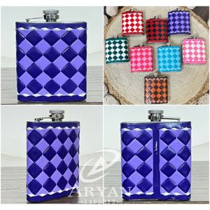 Botella de Whisky Portátil de Acero Inoxidable de 7oz, Diseño Nuevo, Hecha a Mano con Cuero Vacuno, Duradera, para Viaje, Regalo - Product Image 1