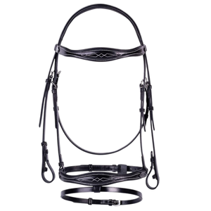 Al por mayor: Brida de cuero para caballo con ceñilla de brillo y cabezada con costuras decorativas, equipo ecuestre OEM, fabricante de aparejos, personalizado ADIBA - Product Image 1