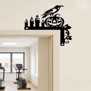 CIFbuy - Adorno de metal resistente con forma de caldero de bruja para Halloween, decoración de pared con silueta gótica para interiores y exteriores, decoración navideña - Product Image 3
