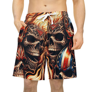 กางเกงขาสั้นออกกำลังกายผู้ชายสไตล์ไฮสตรีท เอวยางยืด ผ้าโพลีเอสเตอร์/คอตตอน ระบายอากาศ แห้งเร็ว พิมพ์ลายได้ตามต้องการ - Product Image 2