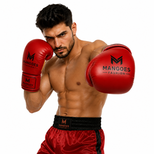 Professional Real Leather Laced Boxing Gloves for Kickboxing Muay Thai Sparring-Breathable Quick Drying Non-Slip - Product Image 1