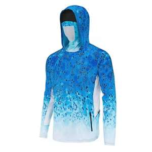 Camiseta con Capucha para Pesca, Manga Larga, Poliéster, Diseño Estampado, Protección UV, Transpirable, Talla Grande, UPF50+, para Actividades al Aire Libre - Product Image 5