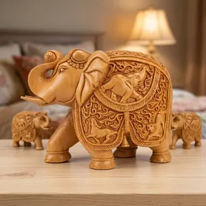 Wooden <b>elephant</b> sculpture animal sculpture - Product Image 4
