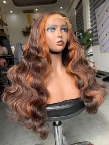 Cuticle Aligned Remy Virgin Human Hair Lace <b>Front</b> <b>Wig</b> for Black Women Customized Colorful 180% Density - Product Image 4
