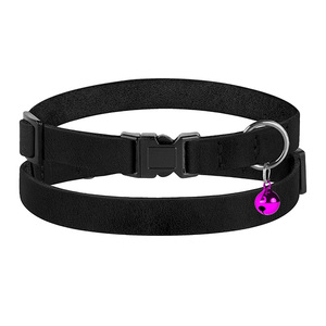 Collier pour chat en cuir de vachette véritable, nouveau design personnalisé, plusieurs couleurs, collier de luxe pour chats, fournitures en gros - Product Image 5