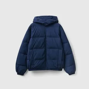 Custom Silicone Print Letter Logo Men's Winter <b>Jacket</b> Oversize Heated Designer Down <b>Jacket</b> Polyester Waterproof <b>Puffer</b> <b>Jacket</b> - Product Image 3