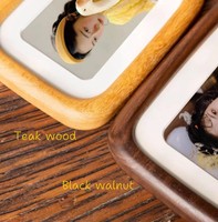 Juego de Marcos de Fotos de Madera de Nogal Nórdico Hechos a Mano, Ecológicos y de Lujo, Tamaño Personalizado, Retrato Familiar, Adorno de Mesa de Alta Calidad