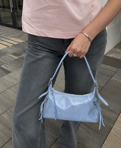Beena's Light Blue Metallic Women's Tote <b>Bag</b> with Tassel Detail Zipper Closure Single Strap-Fashion Outdoor Travel Handbag - Product Image 2