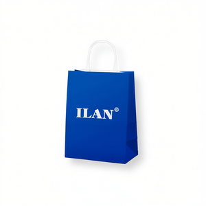 Sacchetto Regalo Iln 21x15x8cm in Carta Blu per Feste e Favori - Product Image 2