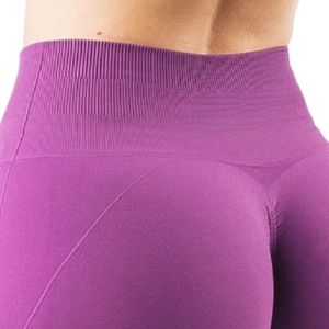 Shorts Deportivos de Compresión sin Costuras de Cintura Alta Color Morado para Mujer, Pantalones Cortos para Gimnasio, Fitness, Entrenamiento, Yoga, Ropa Deportiva - Product Image 4