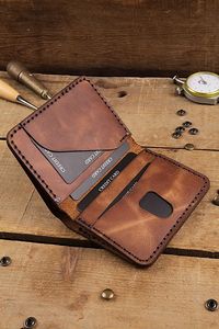 Royal Genuine Leather <b>Card</b> Holder <b>Wallet</b> Tan Color - Product Image 3