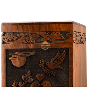 AYAANS Rosewood wooden Hand Carved Wooden Hot Selling cremation Urn <b>Box</b> for Adult Ashes Wholesale Cremation Urns (6X6X11)IN - Product Image 6