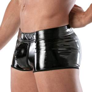 Boxers sans fond en cuir noir pour hommes, sexy, dos ouvert, confortables, respirants, sous-vêtements doux - Product Image 4