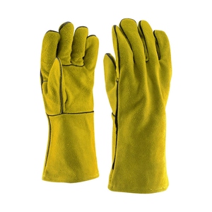 Gants de soudage en cuir de vachette pleine fleur haute performance, résistants aux flammes, certifiés CE, antistatiques, sans latex, pour travaux lourds - Product Image 1