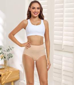 Ropa Interior Femenina de Cintura Alta de Buena Calidad, Suave al Tacto, Algodón Elástico, Transpirable, Soporte Delicado, Cobertura Total, Uso Diario, Suave - Product Image 3