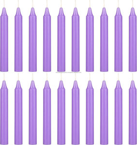 Mini vela cónica de lavanda de 4 pulgadas de alto sin perfume, cera de parafina exquisita para ocasiones de Diwali - Product Image 2