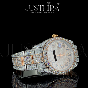 Montres-bracelets de luxe pour hommes à quartz, tendance, avec diamants Moissanite, en vente chaude, du meilleur fournisseur indien, prix d'usine - Product Image 3