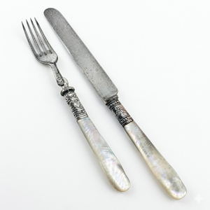Classic Mother of Pearl Cutlery Set Stainless Steel Elegant Pearl Handle <b>Dessert</b> Knife and <b>Fork</b> Vintage Silverware Flatware Set - Product Image 5