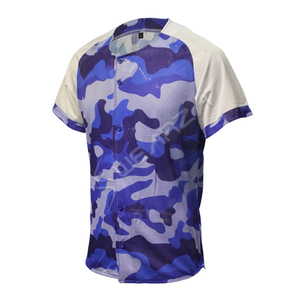 Nouveau design de t-shirt de baseball camouflage, impression par sublimation personnalisée, maillot de baseball personnalisé, maillots de baseball sans manches personnalisés - Product Image 2