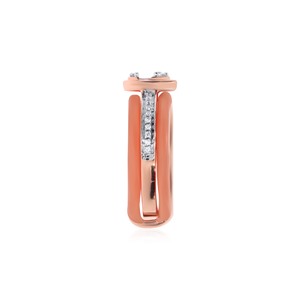 แหวนเพชรทรงหยดน้ำทองคำขาว 18K พรีเมียม ประดับด้วยเคลือบสีคอรัล วงแหวนกว้างสำหรับผู้หญิง แหวนเพชรทรงหยดน้ำสุดหรู - Product Image 4