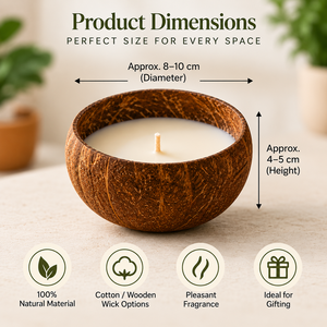 Vela artística de cera de soja en cáscara de coco natural |   Tazón de Coco Hecho a Mano, Regalo de Navidad |   Decoración Romántica para el Hogar Ecológica y sin Humo - Product Image 3