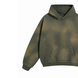 Sudadera con Capucha Oversize Personalizada al por Mayor para Hombre, Estilo Vintage Gris Humo, 100% Algodón Pesado, con Cuello con Capucha - Product Image 2
