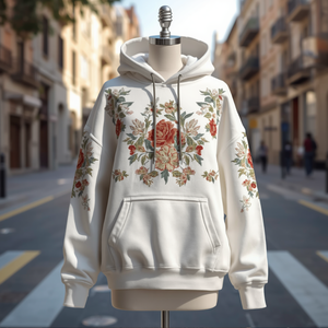 Sweat à capuche surdimensionné en coton brodé 3D personnalisé - Product Image 2