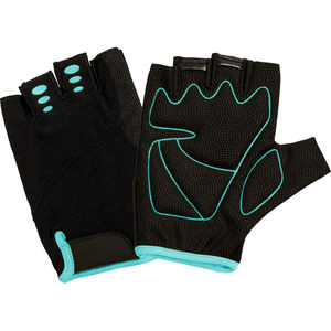 Gants de musculation unisexes respirants en néoprène avec support pour les poignets, paume antidérapante, fermeture auto-agrippante, noir et vert sarcelle - Product Image 1