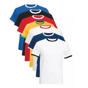 T-shirts personnalisés pour hommes, coupe ajustée, manches courtes, confortables, en coton doux, respirants et unis, nouveau style, 100% polyester coton - Product Image 1