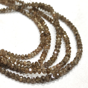 Cuentas facetadas de diamante marrón natural, cuentas de diamante certificadas, tamaño de 1.5 mm a 2.5 mm - Product Image 1