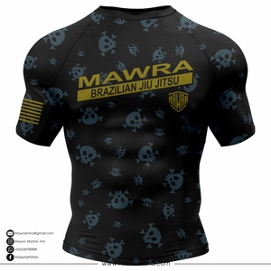 Wholesale RashGuard Custom Sublimation <b>Print</b> Polyester Spandex Flatlock Seams BJJ MMA <b>Surfing</b> Long Sleeve Compression Shirt - Product Image 5