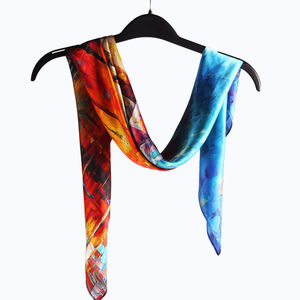 Pañuelo Cuadrado de Seda Estampado de Alta Calidad Personalizado Love by the Lake HD, Pañuelos de Cuello de Seda para Mujer, Pañuelos para el Cabello - Product Image 3