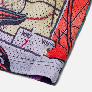 Shorts de basketball pour hommes, style streetwear, imprimé intégral, 5 po d'entrejambe, 100% polyester, respirant, séchage rapide, taille élastique, poches latérales - Product Image 3