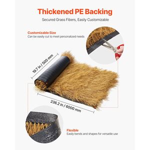 Rotolo di Tetto in Erba Sintetica Impermeabile e Ignifuga 1.6 x 19.7 piedi per Tiki Bar, Capanne e Palapa - Ideale per Teli da Esterno - Product Image 4