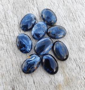 Cabochon ovale en pietersite naturelle bleu-gris, pierre précieuse calibrée, pierre non montée pour la fabrication de bijoux et les fournitures artisanales - Product Image 3