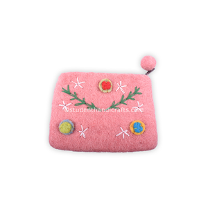 Flower and Leaf Felt <b>Bag</b> <b>Charms</b> Purse Enhancer with Intricate Design - Product Image 1